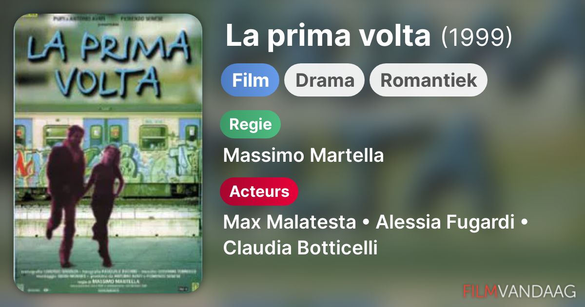 La prima volta (film, 1999) FilmVandaag.nl