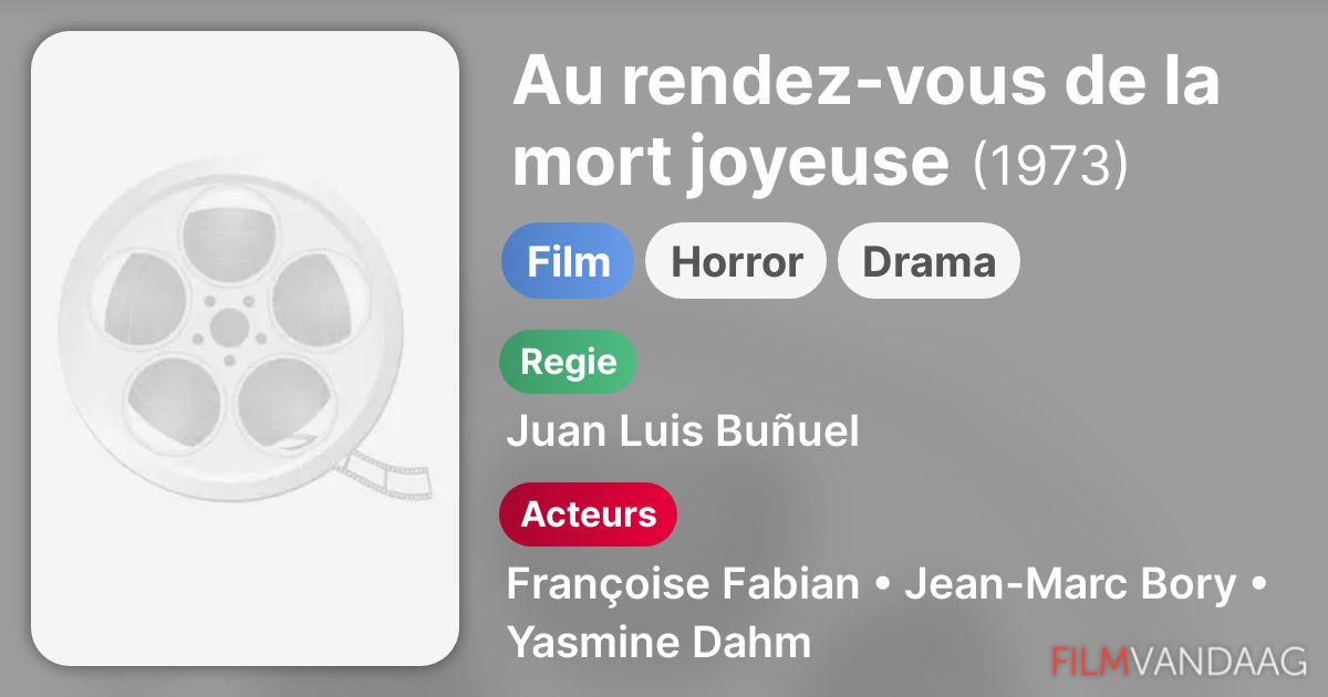 Au rendezvous de la mort joyeuse (film, 1973) FilmVandaag.nl
