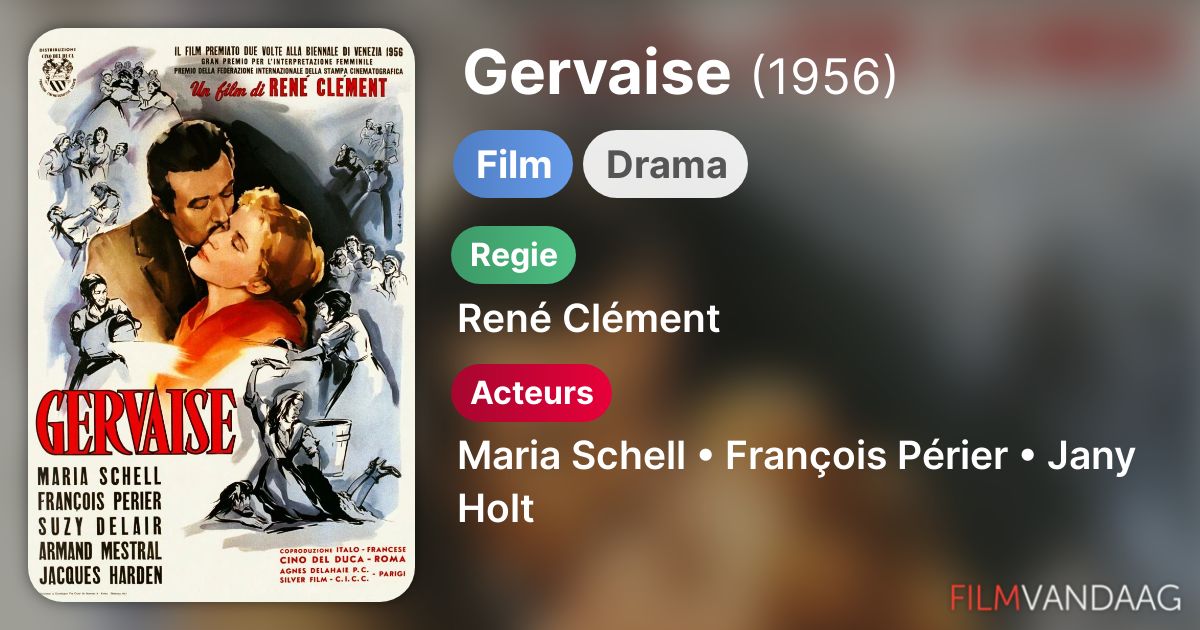Gervaise (film, 1956) kopen op dvd of bluray FilmVandaag.nl