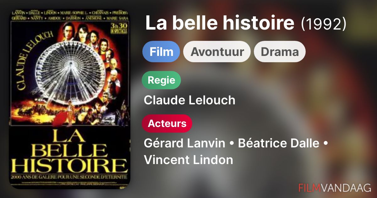 La belle histoire (film, 1992) FilmVandaag.nl