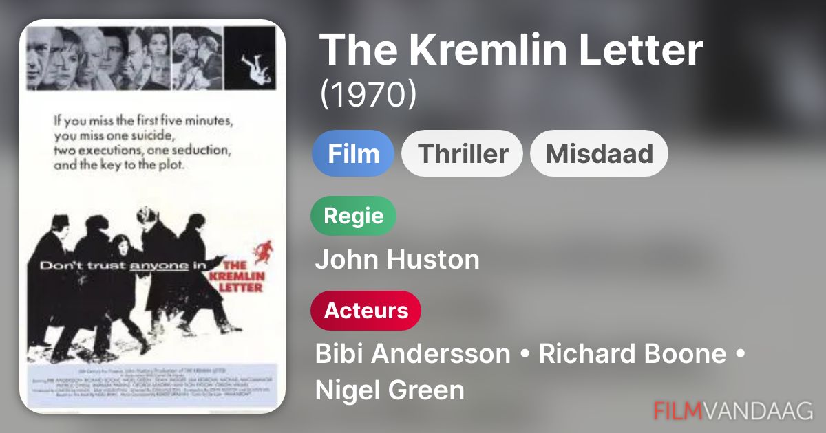 The Kremlin Letter (film, 1970) FilmVandaag.nl