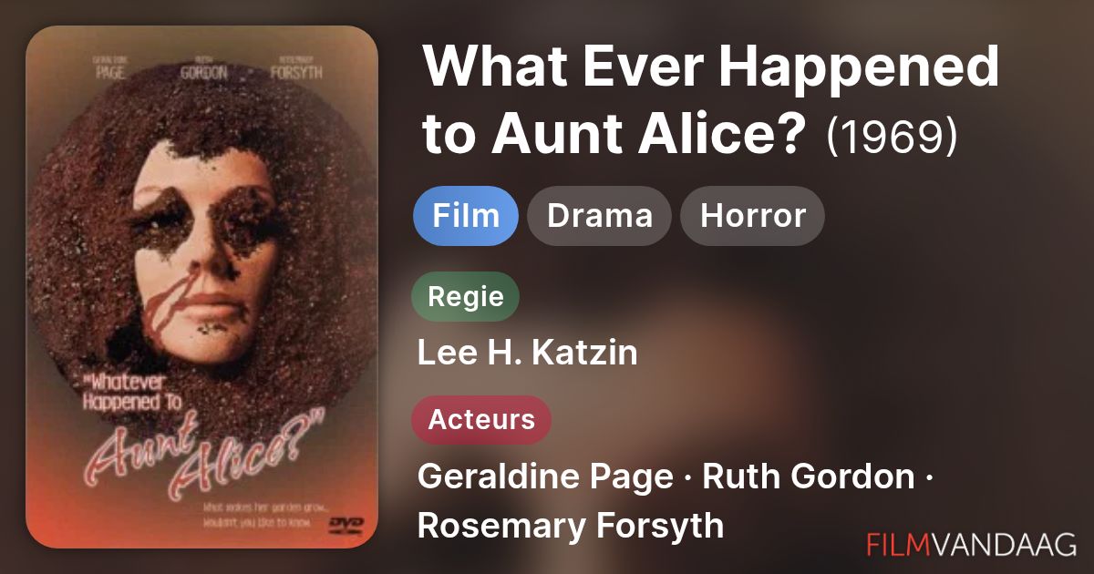 What Ever Happened to Aunt Alice? (film, 1969) - FilmVandaag.nl