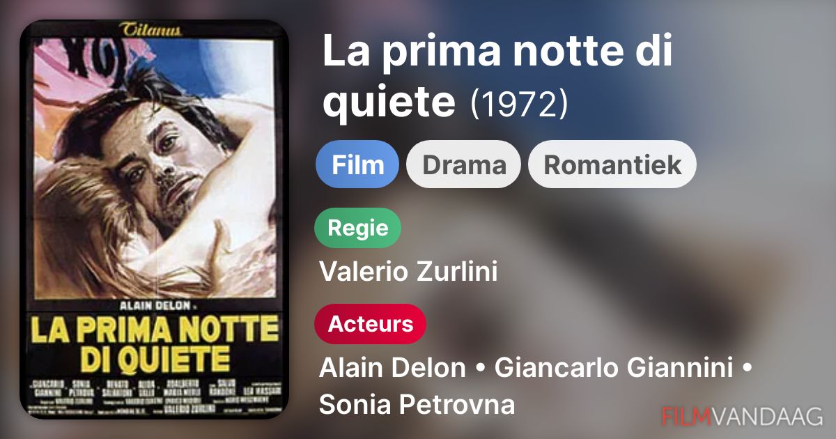 La prima notte di quiete (film, 1972) FilmVandaag.nl