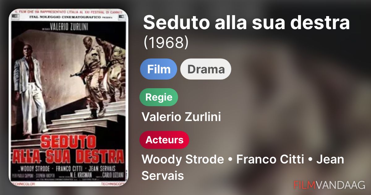 Seduto alla sua destra (film, 1968) FilmVandaag.nl