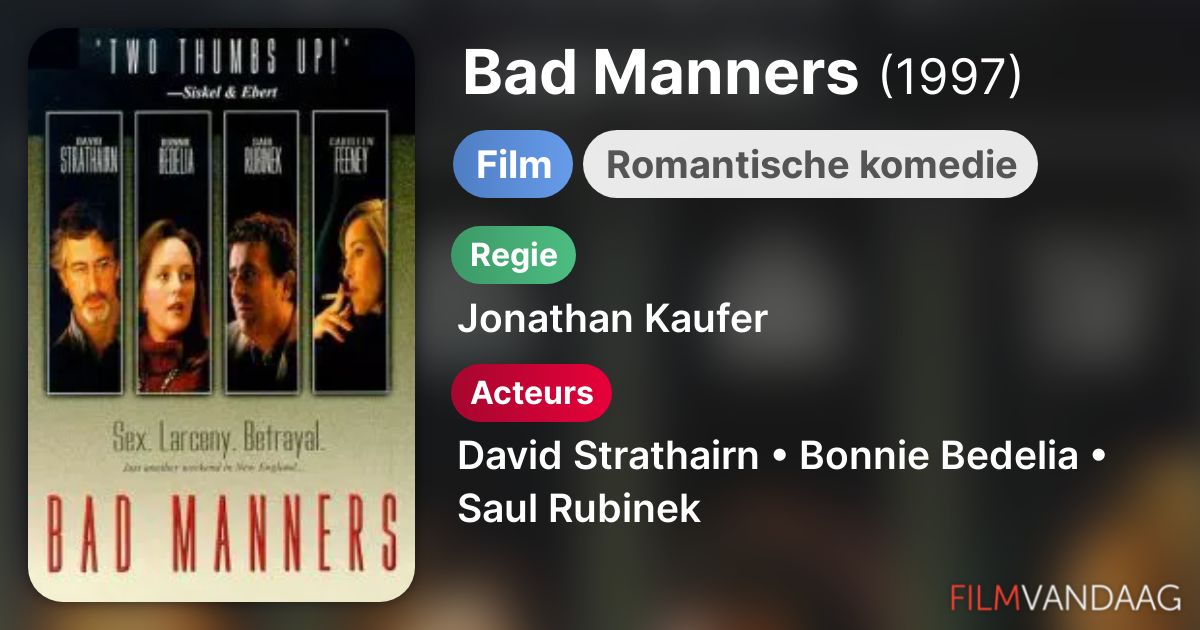 Bad Manners (film, 1997) FilmVandaag.nl