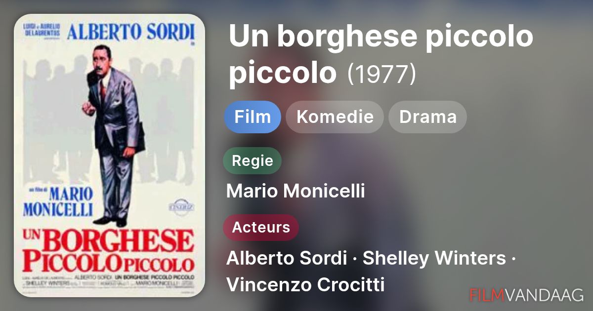 Un borghese piccolo piccolo (film, 1977) - FilmVandaag.nl