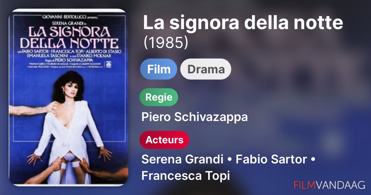Alle acteurs in La signora della notte (film, 1985) FilmVandaag.nl