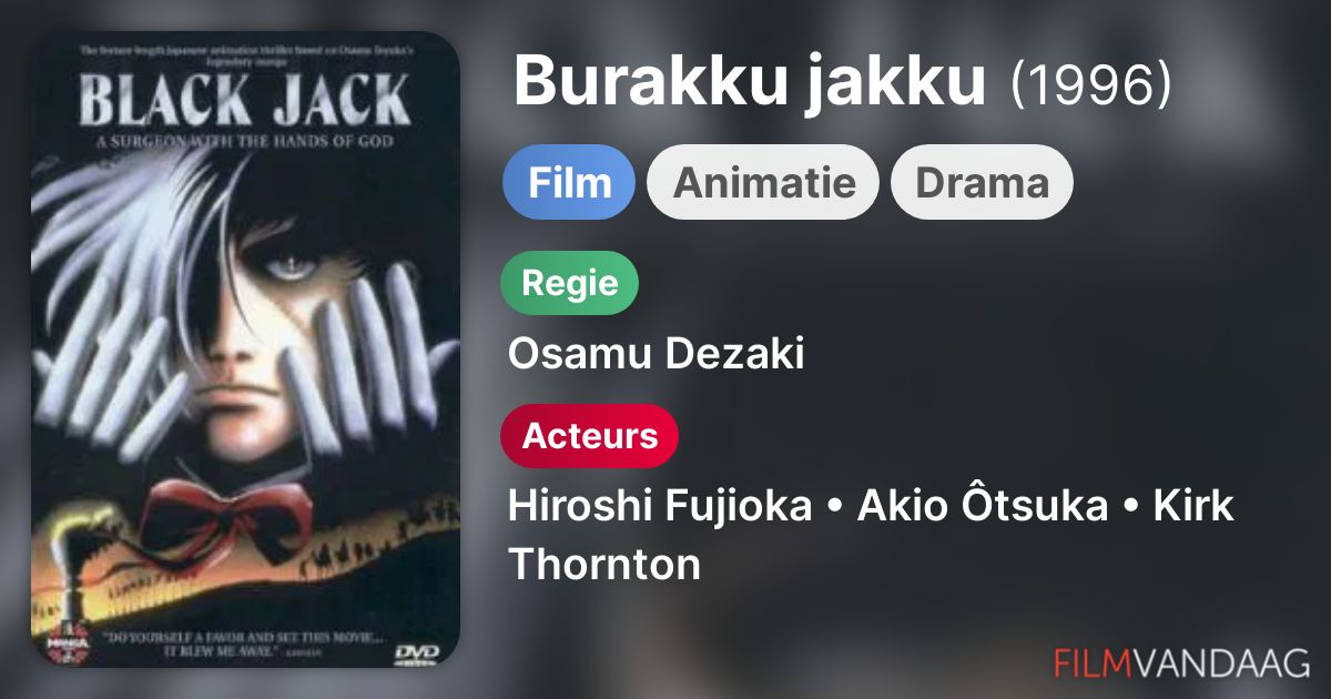 Burakku Jakku Ni Yoroshiku Scan Vf Burakku jakku (film, 1996) - FilmVandaag.nl