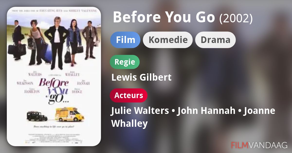 Before You Go (film, 2002) FilmVandaag.nl