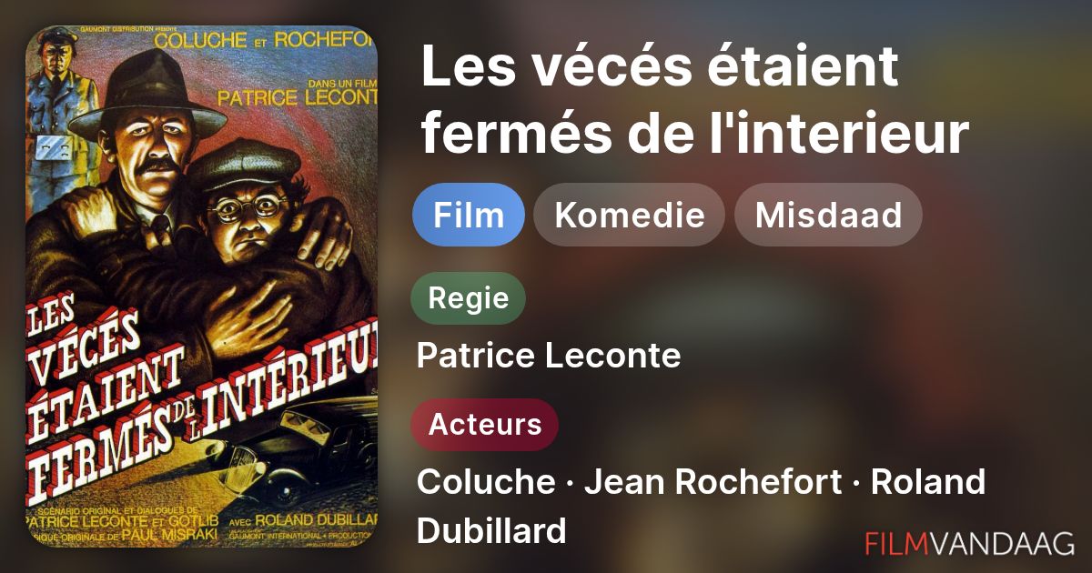 Les vécés étaient fermés de l'interieur (film, 1976) - FilmVandaag.nl