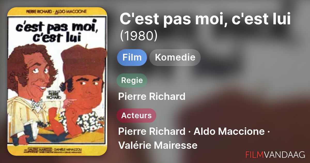C'est pas moi, c'est lui (film, 1980) - FilmVandaag.nl