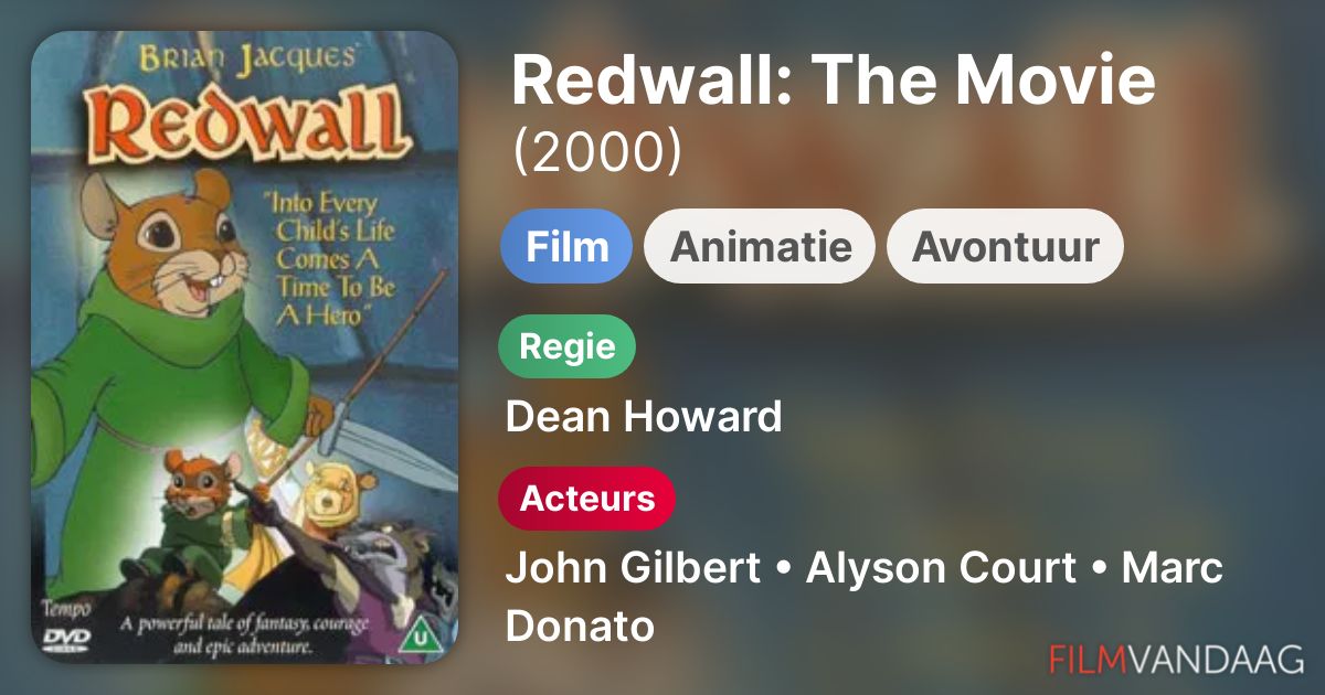 Redwall The Movie (film, 2000) FilmVandaag.nl