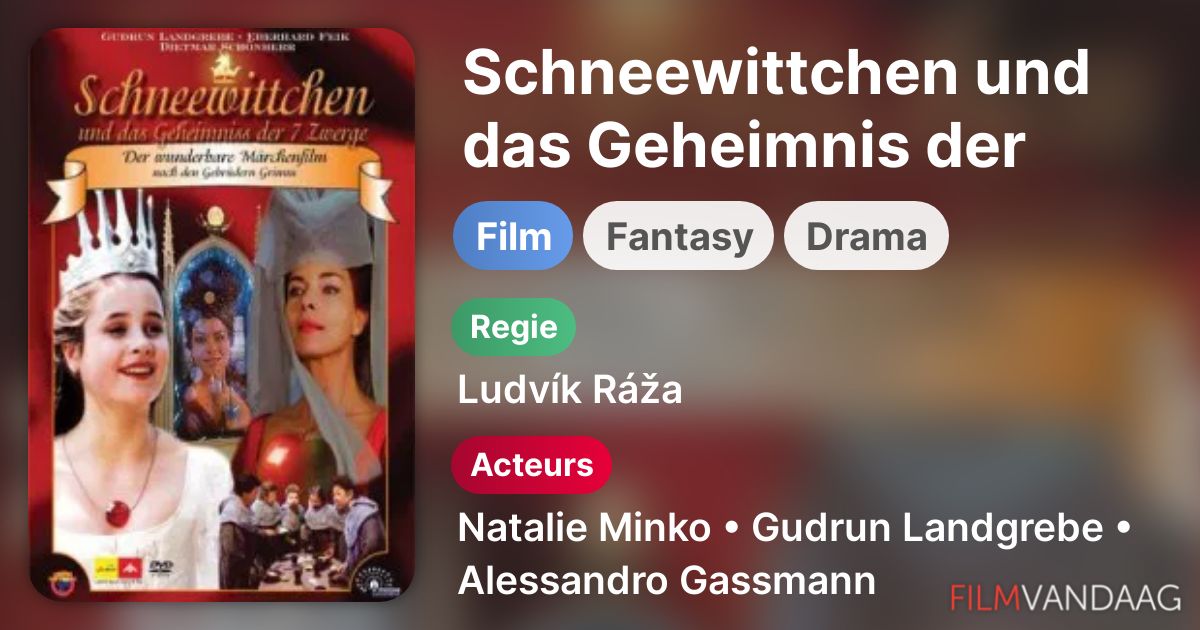 Schneewittchen Und Das Geheimnis Der Zwerge Besetzung Schneewittchen und das Geheimnis der Zwerge (film, 1992) - FilmVandaag.nl