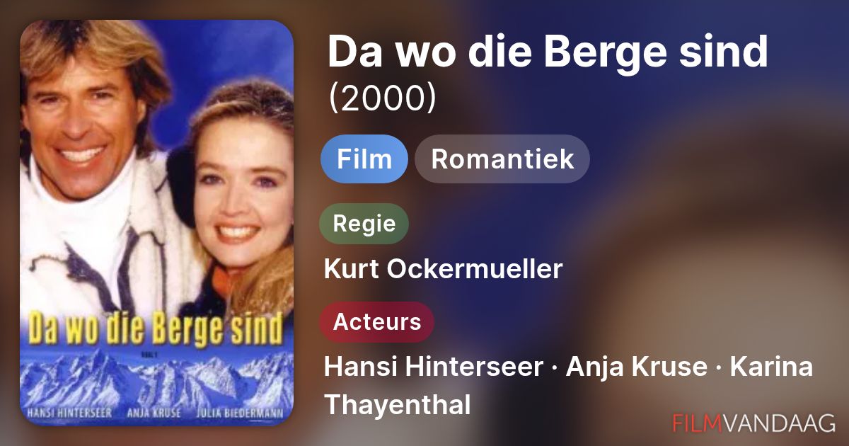 Da Wo Die Berge Sind Ganzer Film Da wo die Berge sind (film, 2000) Nu Online Kijken - FilmVandaag.nl