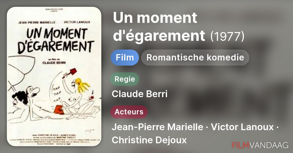 Un moment d'égarement (film, 1977) - FilmVandaag.nl