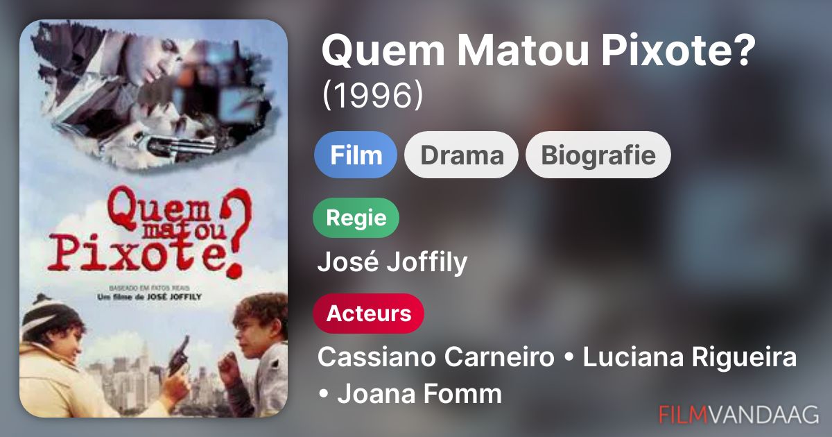 Quem Matou Pixote? (film, 1996) FilmVandaag.nl
