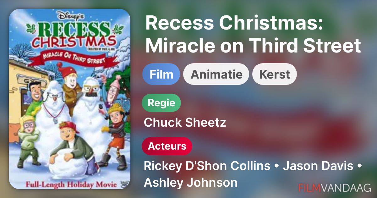 Recess Christmas Miracle on Third Street (film, 2001) FilmVandaag.nl