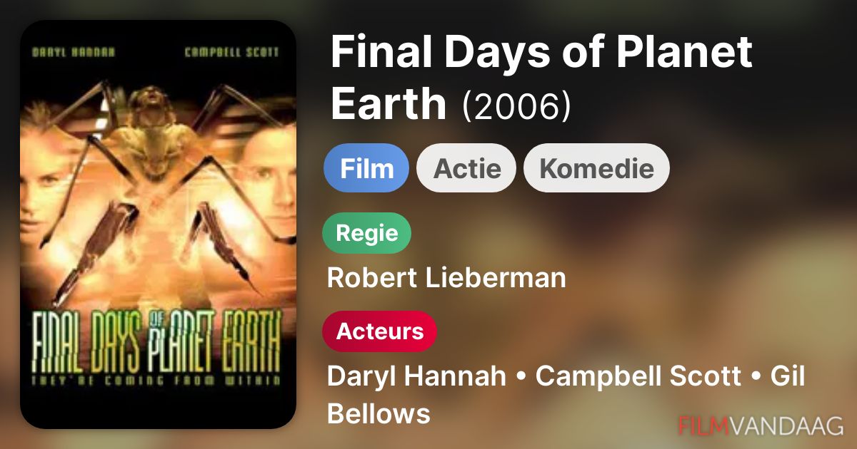 Final Days of Earth (film, 2006) FilmVandaag.nl