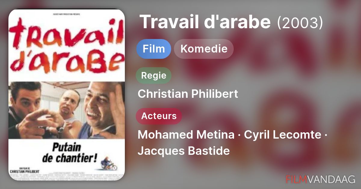Travail d'arabe (film, 2003) - FilmVandaag.nl