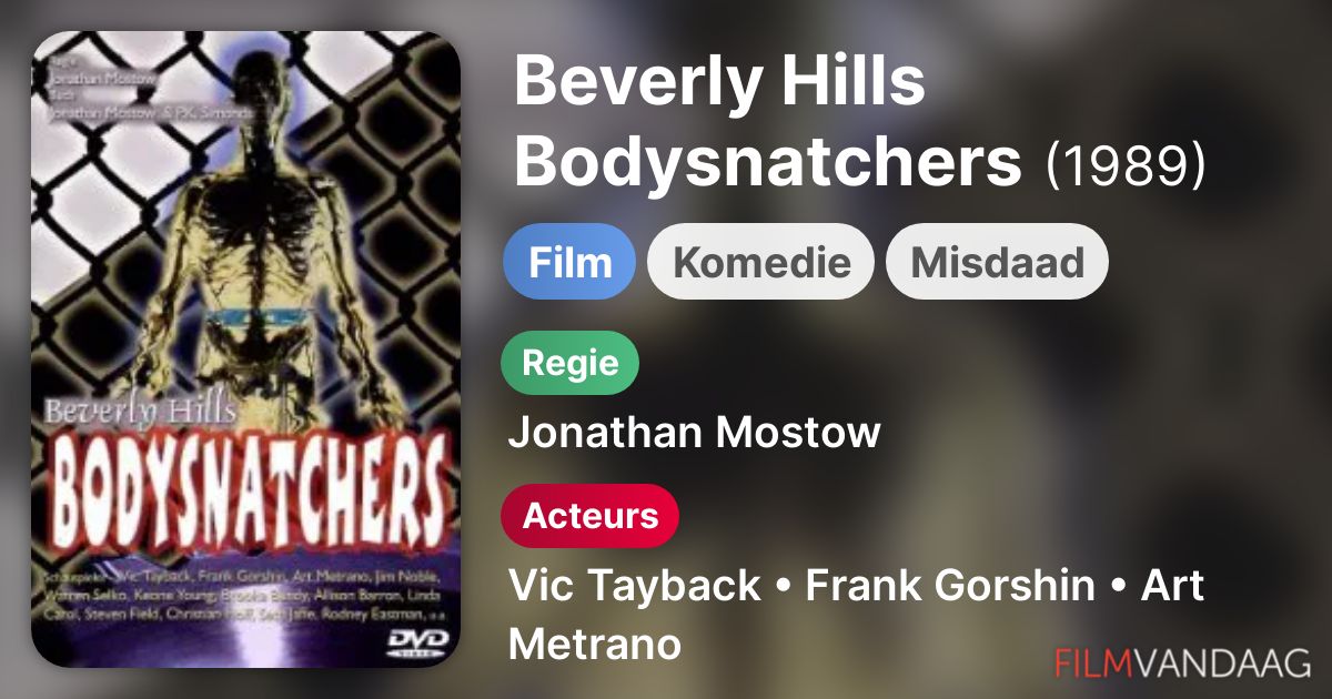 Beverly Hills Bodysnatchers (film, 1989) FilmVandaag.nl
