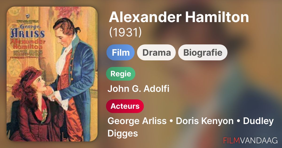 Alexander Hamilton (film, 1931) FilmVandaag.nl