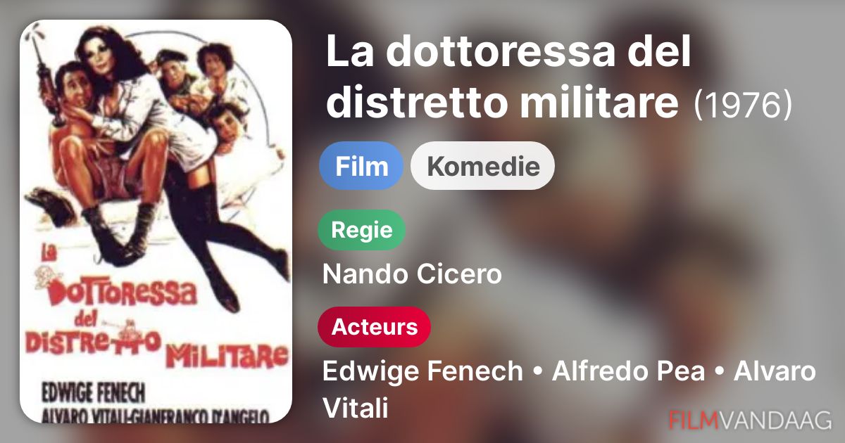 La dottoressa del distretto militare (film, 1976) FilmVandaag.nl