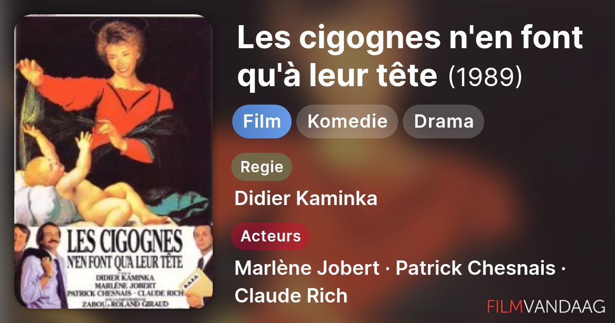 Les cigognes n'en font qu'à leur tête (film, 1989) - FilmVandaag.nl