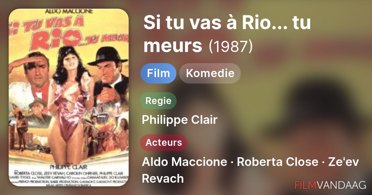Si tu vas à Rio... tu meurs (film, 1987) - FilmVandaag.nl