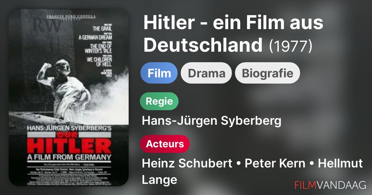 Hitler ein Film aus Deutschland (film, 1977) FilmVandaag.nl