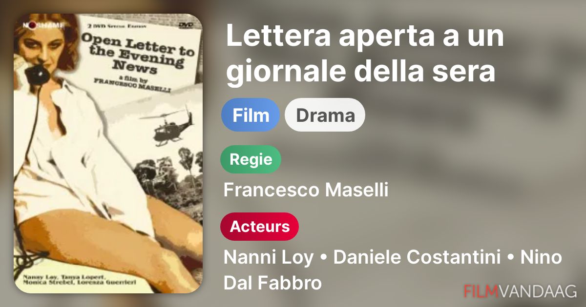 Lettera aperta a un giornale della sera (film, 1970) FilmVandaag.nl Lettera aperta a un giornale della sera (film, 1970) FilmVandaag.nl