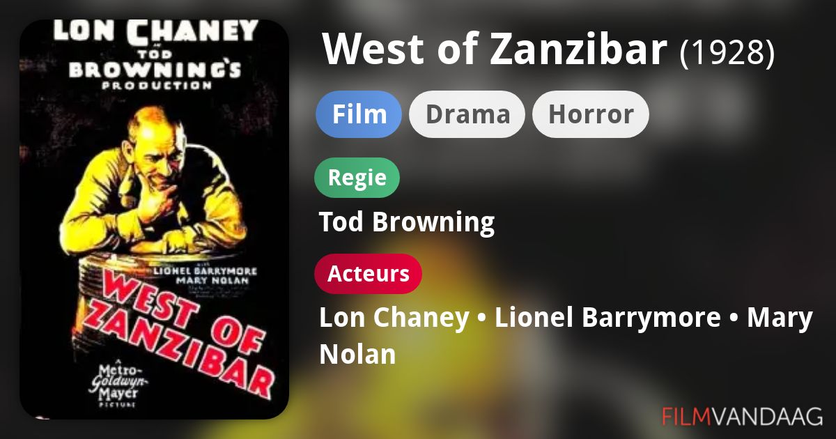 West of Zanzibar (film, 1928) FilmVandaag.nl