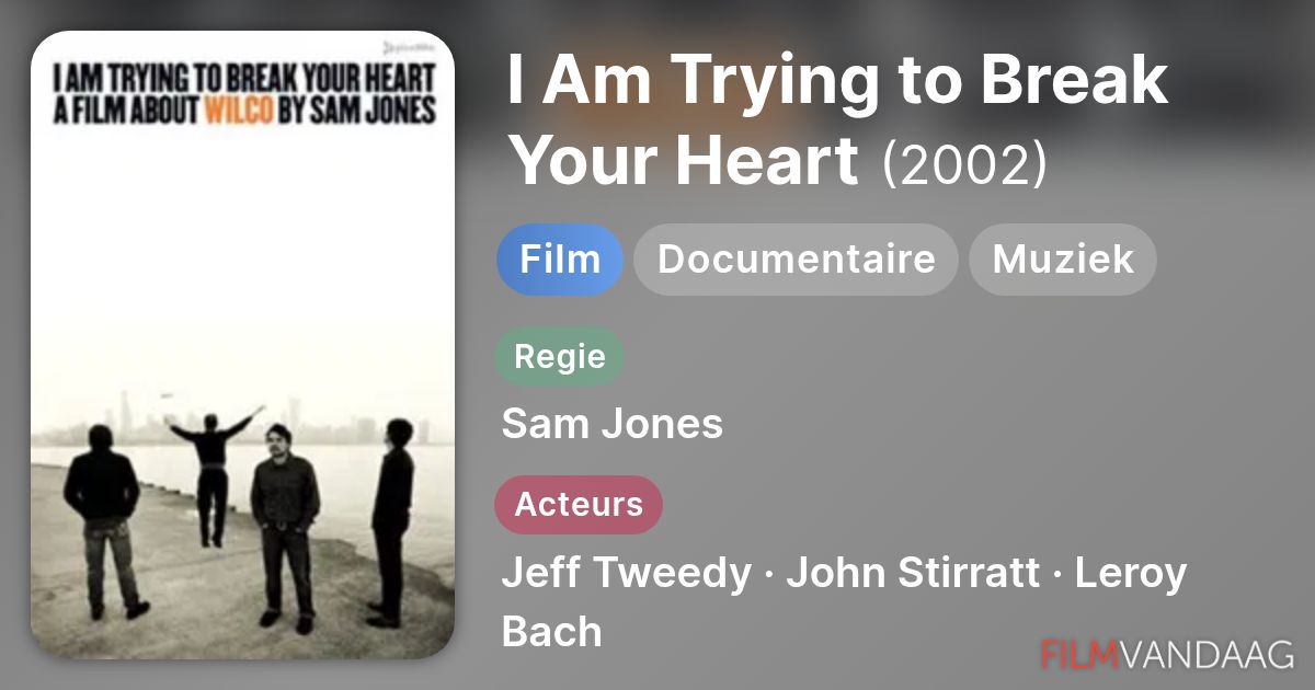 I Am Trying to Break Your Heart (film, 2002) - FilmVandaag.nl
