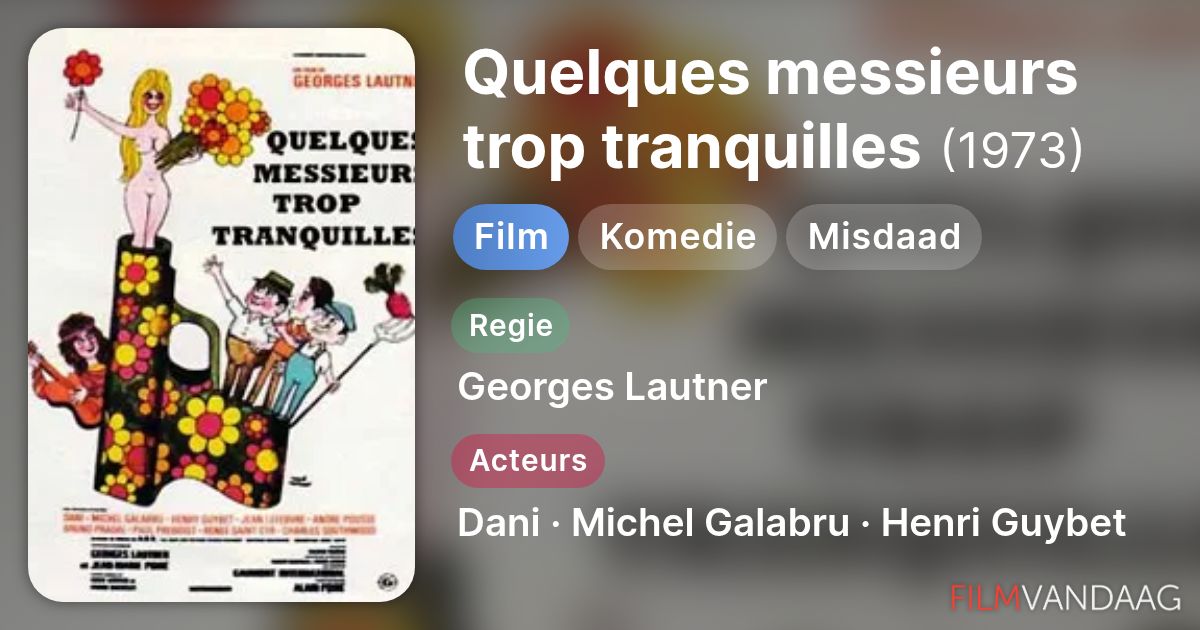 Quelques messieurs trop tranquilles (film, 1973) - FilmVandaag.nl