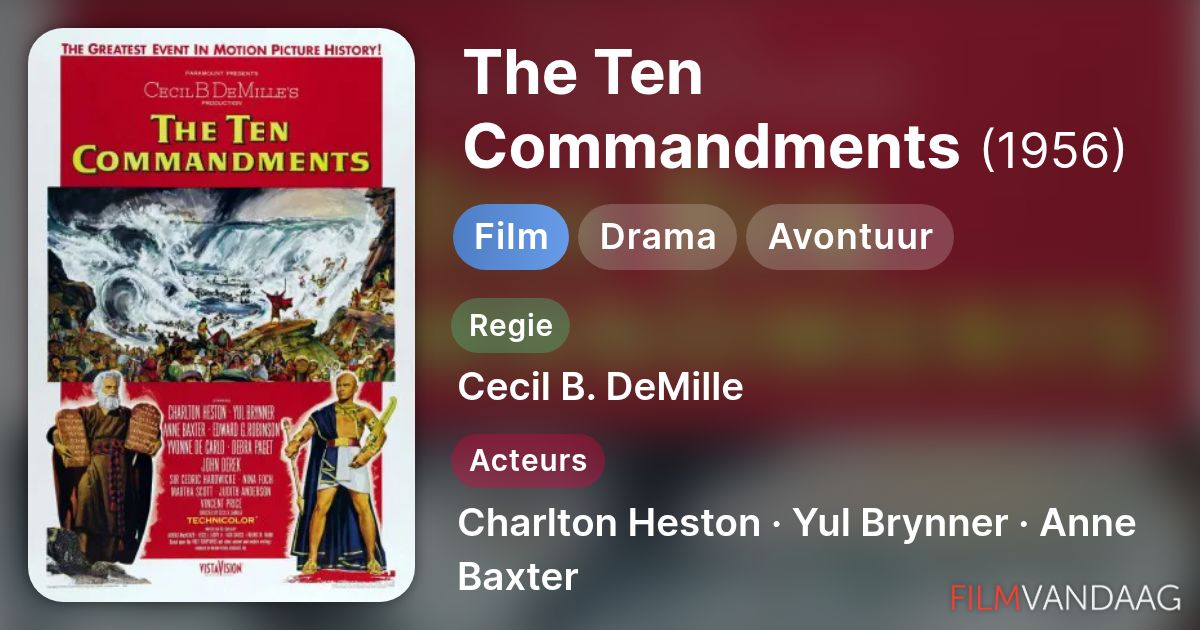 The Ten Commandments (film, 1956) - FilmVandaag.nl