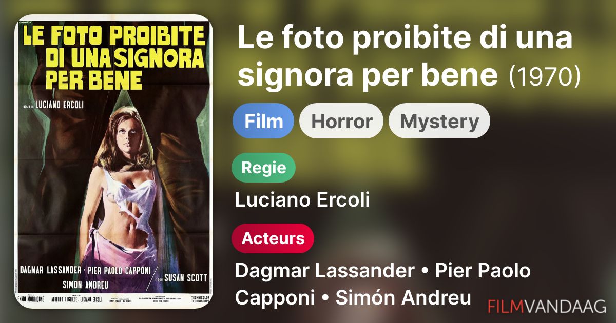 Le foto proibite di una signora per bene (film, 1970) FilmVandaag.nl