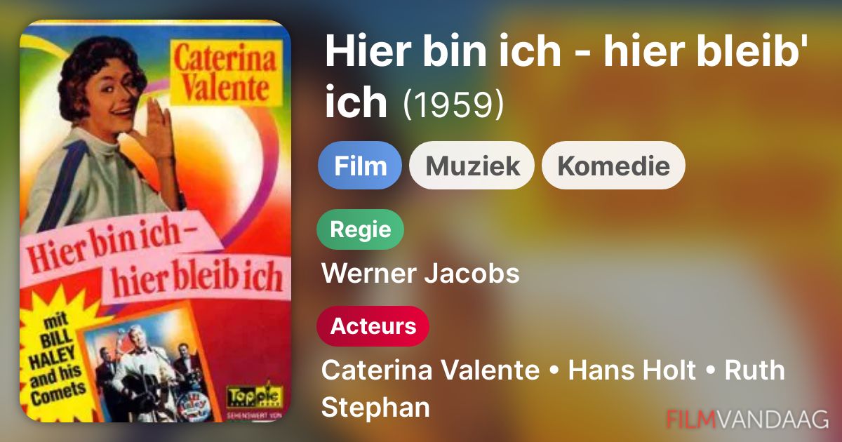 Hier Bin Ich Hier Bleib Ich Hier bin ich - hier bleib' ich (film, 1959) - FilmVandaag.nl