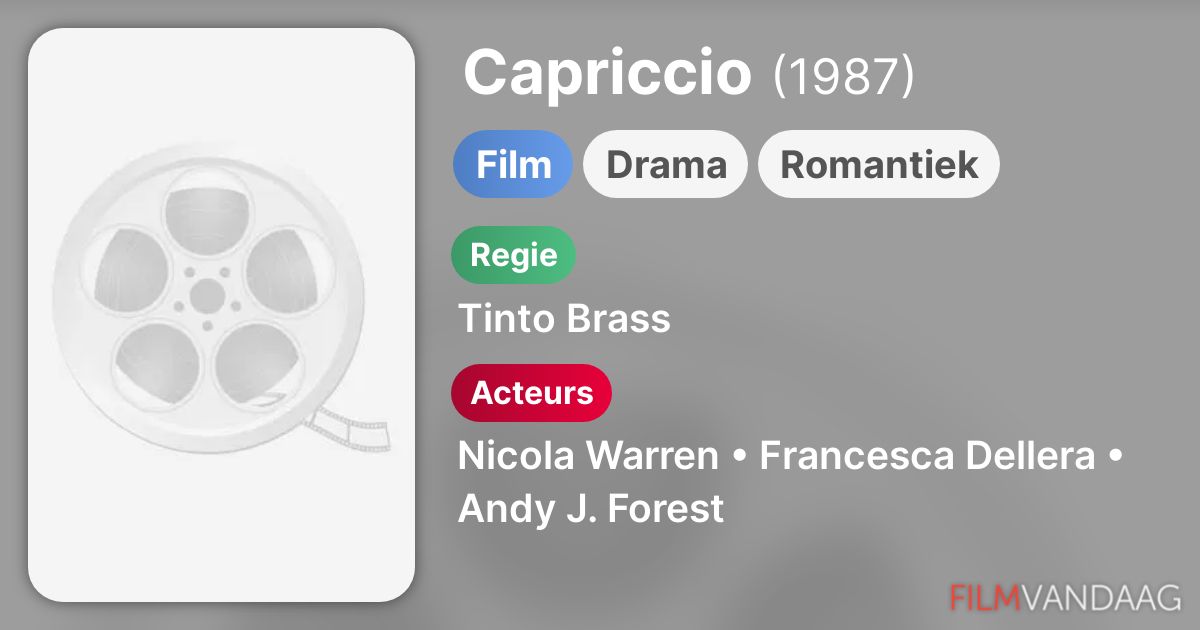 Capriccio (film, 1987) FilmVandaag.nl