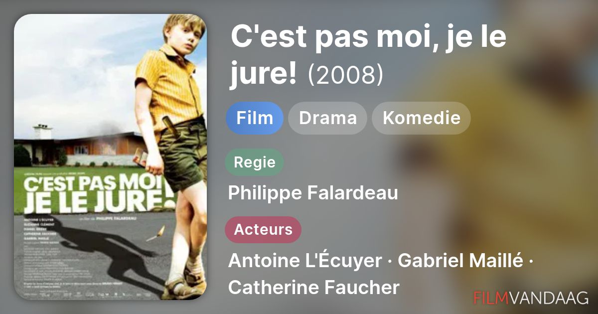 C'est pas moi, je le jure! (film, 2008) - FilmVandaag.nl