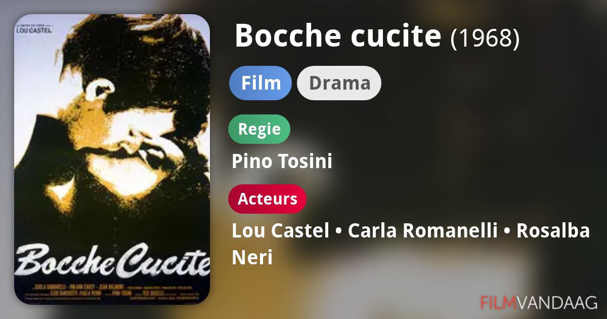Bocche cucite (film, 1968) FilmVandaag.nl