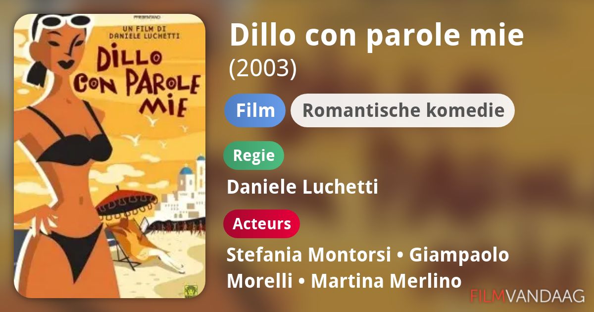Dillo con parole mie (film, 2003) FilmVandaag.nl
