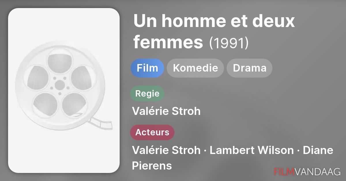 Un homme et deux femmes (film, 1991) - FilmVandaag.nl