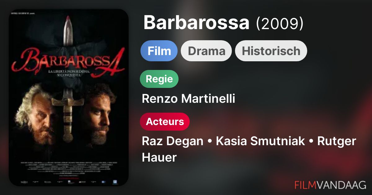 Barbarossa (film, 2009) FilmVandaag.nl