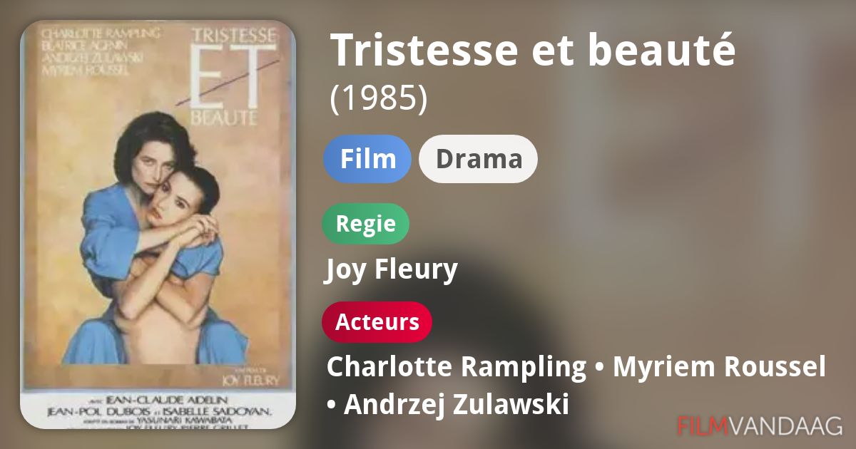 Tristesse et beauté (film, 1985) FilmVandaag.nl