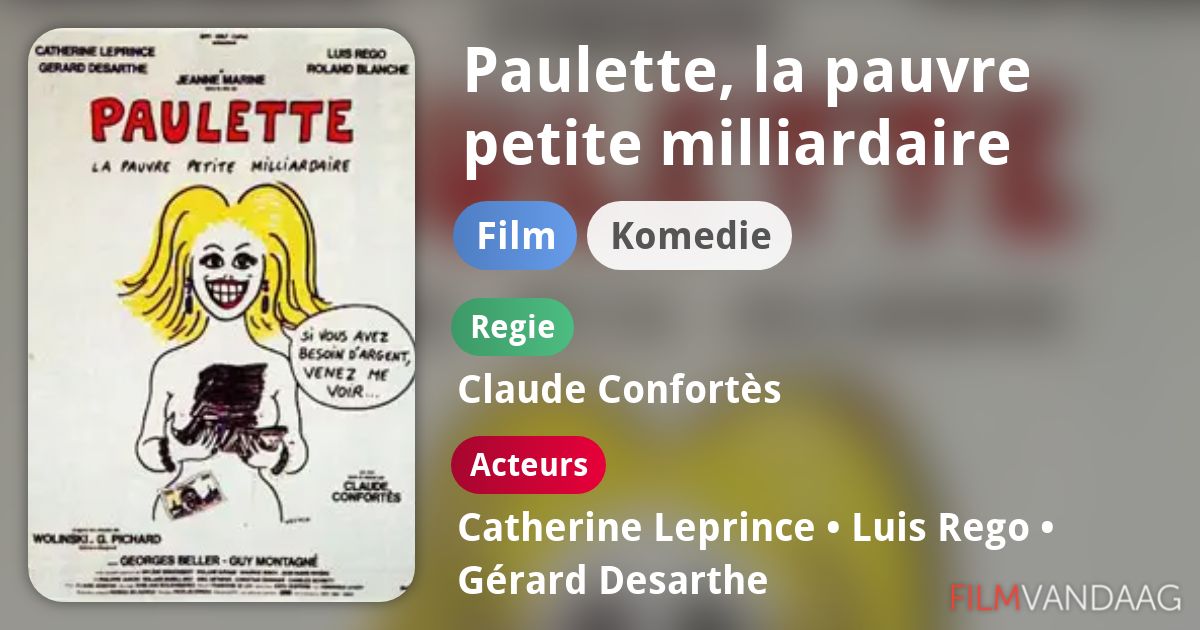 Paulette, la pauvre petite milliardaire (film, 1986) FilmVandaag.nl