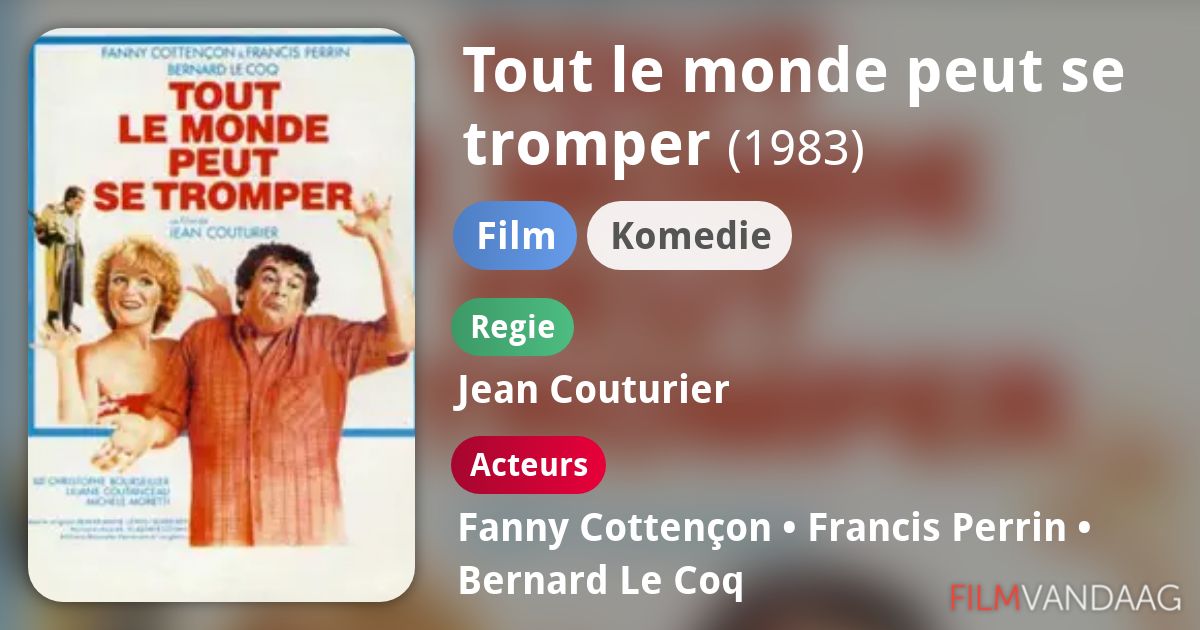 Tout le monde peut se tromper (film, 1983) FilmVandaag.nl