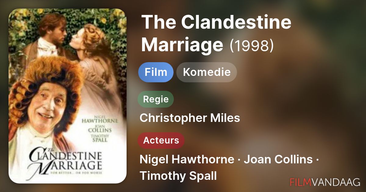 The Clandestine Marriage (film, 1999) - FilmVandaag.nl