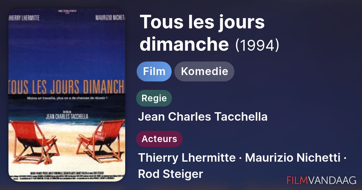 Tous les jours dimanche (film, 1994) - FilmVandaag.nl