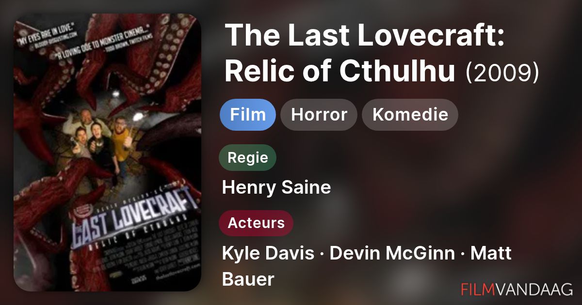 The Last Lovecraft Relic of Cthulhu (film, 2009) FilmVandaag.nl