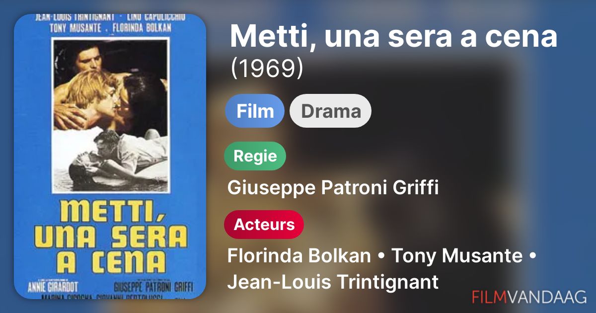 Metti, una sera a cena (film, 1969) FilmVandaag.nl Metti, una sera a cena (film, 1969) FilmVandaag.nl
