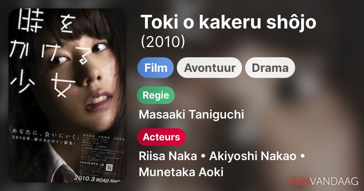 Toki o kakeru shôjo (film, 2010) FilmVandaag.nl